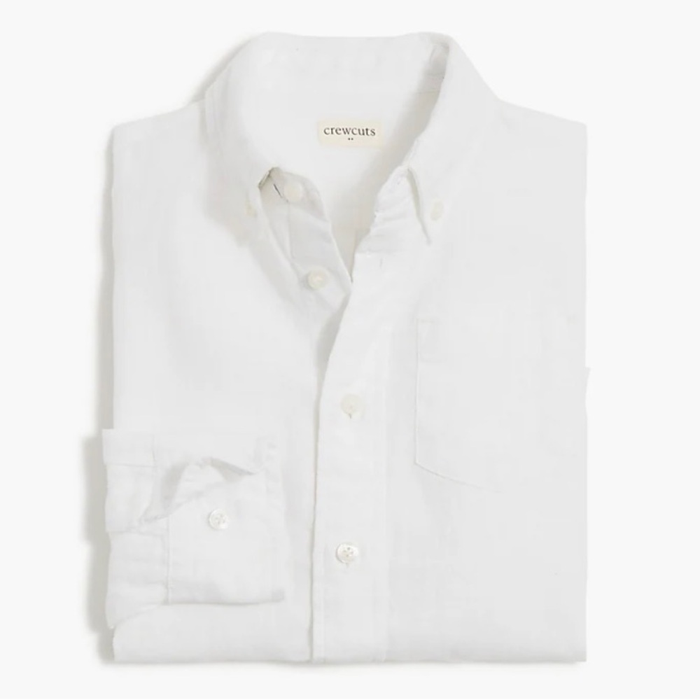 NWT J. Crew Boys' Linen-blend Shirt White